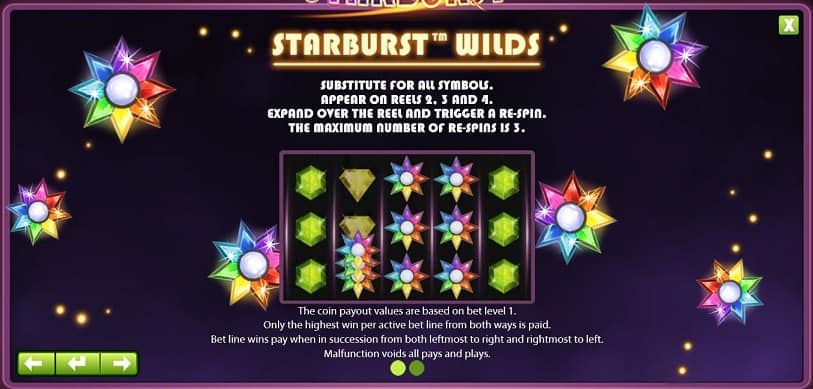 Wilds-Bonusspiel von Starburst