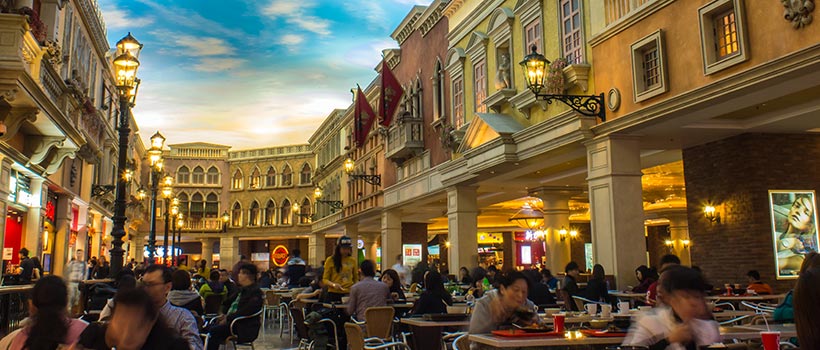 Die Rückseite des Venetian Hotels in Macau