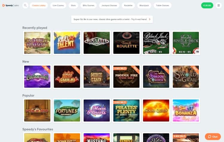 Speedy Casino-Website