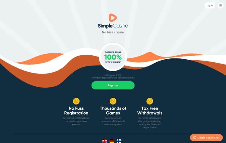 Website von Simple Casino