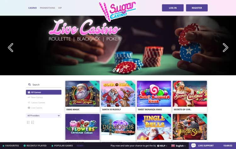 Website von Sugar Casino