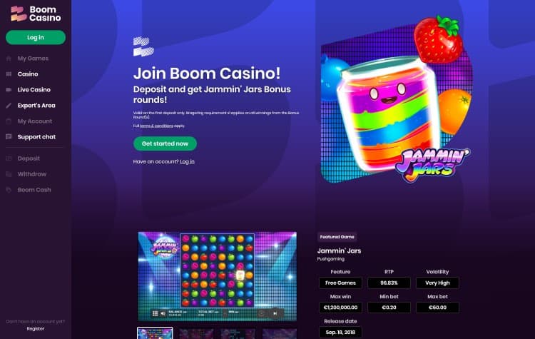 Boom Casino-Website
