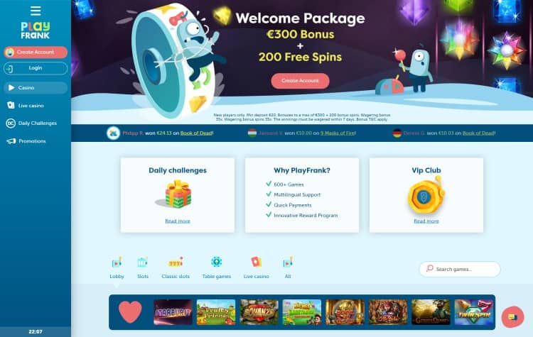 PlayFrank Online-Casino