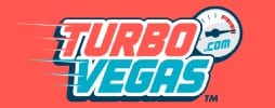 Turbo Vegas-Logo mit rotem Hintergrund