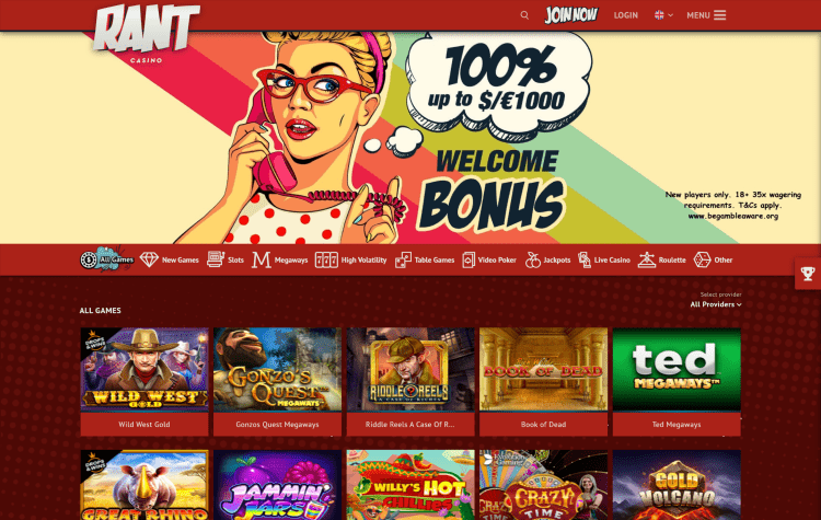 Rant Casino-Website