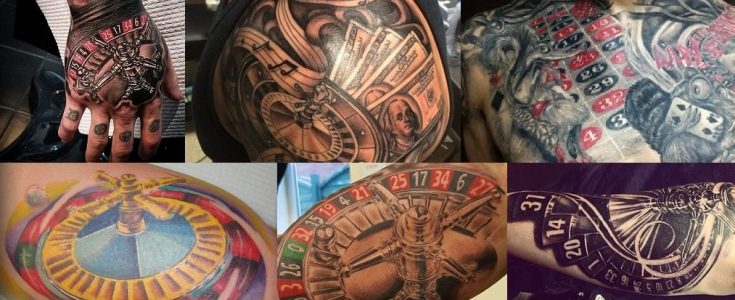 Roulette Tattoos an verschiedenen Körperteilen body